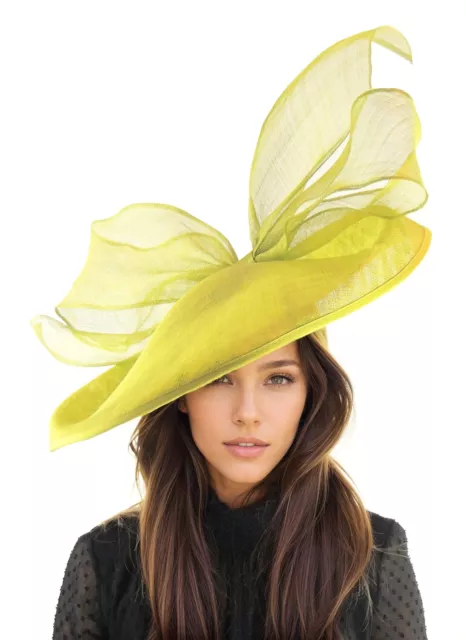 Lime Green Statement Hatinator Kentucky Derby Fascinator Hat Womens Ascot