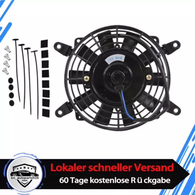 7"  12V Elektrische Lüfter kühler 90W Kühlerlüfter Ziehen Schieben Universal