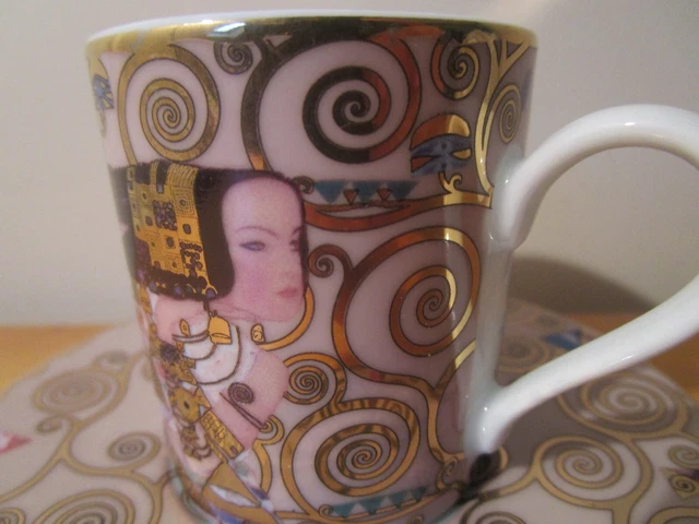 Tasse + Soucoupe Gustav Klimt Adele - Porcelaine, Design Art Nouveau, Cadeau élégant