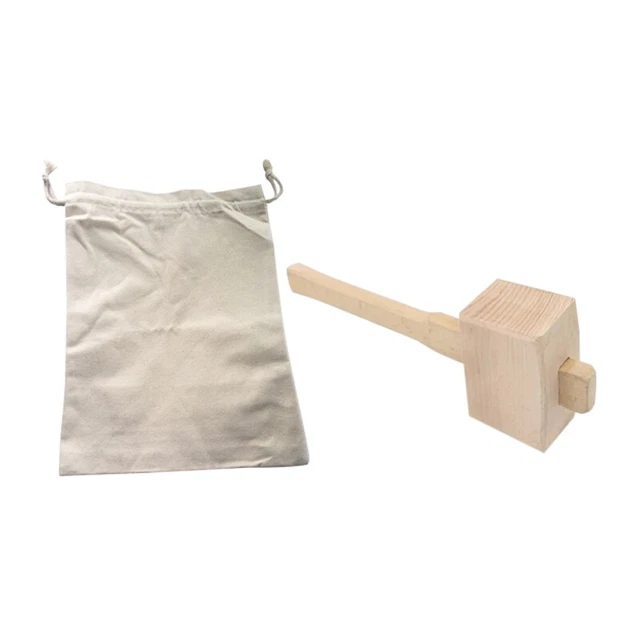 BAG AND ICE Mallet,Bartender Kit Ice Crusher, Beach Wood Hammer Set for