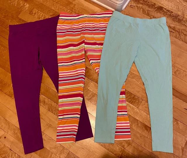 Girls Lands End Plus Legging Capris Lot Blue  Stripe Purple Size 14+ Excellent
