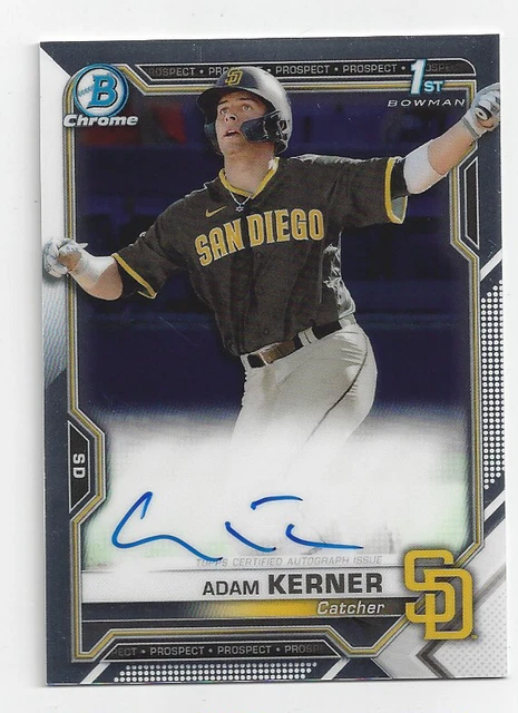 2021 Bowman Chrome Auto Cpa-Ak Adam Kerner 1St Card Padres