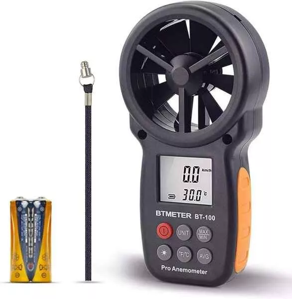 BTMETER Handheld Digital Anemometer Wind Speed CFM Meter Current Test Wind Chill