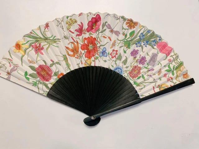 GUCCI folding fan floral limited edition rare made in Japan novelty with box
