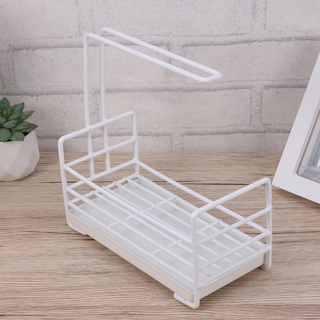 Porta Utensili Da Cucina 2 Pezzi Con 12 Ganci Adesivi, Organizer A Barra Per Cucina E Bagno (Bianco E Grigio)