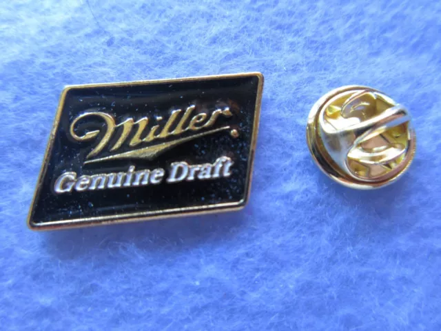 Miller Genuine Draft Beer Black Lapel Pin Button