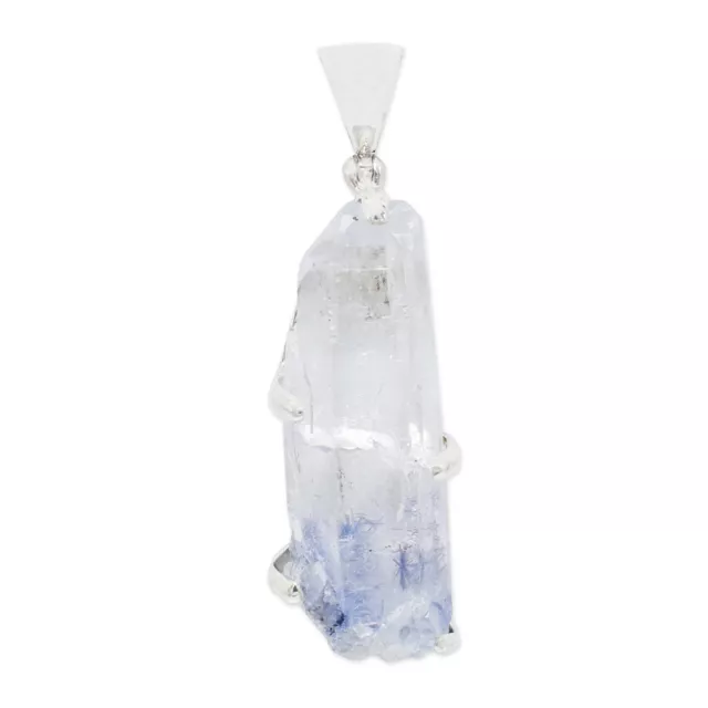 Starborn Blue Dumortierite in Quartz Crystal Pendant Necklace (22")