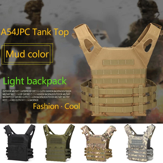 Tactical Vest Waterproof Outdoor Body Armor Lightweight JPC Molle Plate Carri ~~