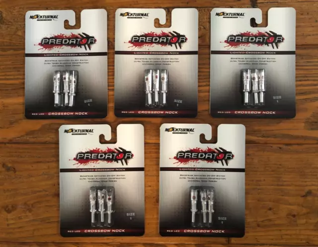 Nockturnal Predator Lighted Crossbow Nock ( 5 Packs ) Size 1-Red Led-Nt722