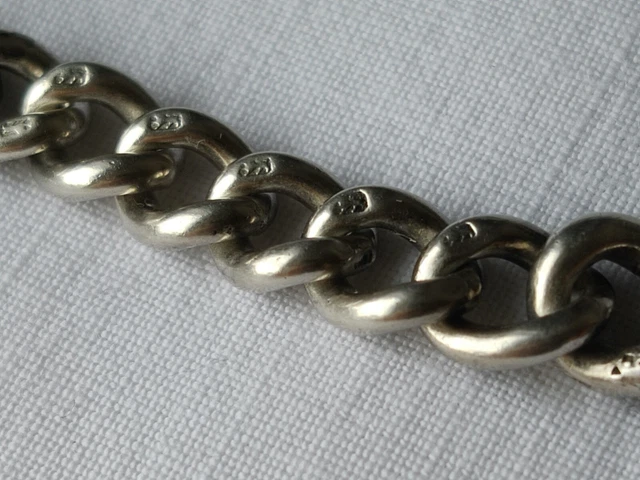 ANTIQUE VICTORIAN 19THC Silver Albert Pocket Watch Chain Lions Hallmark antique-victorian-19thc-silver-albert-pocket-watch-chain-lions-hallmark