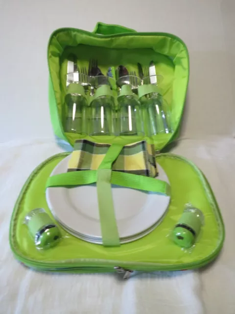 Insulated Picnic Bag Tote Wine Set-PLATES, UTENSILS,WINE GLASSES, NAPKINS,ETC...