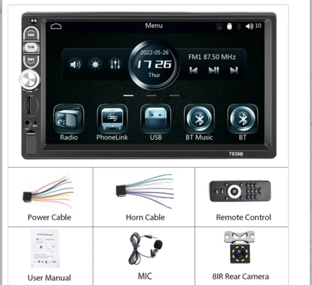 7 Inches MP5 Bluetooth Player Universal Wired CarPlay Reversing Image Integrated