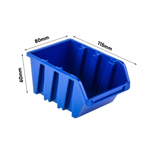 Lot de 100 x boîtes empilables NP4 boîtes de rangement bleues boîtes de tri 2