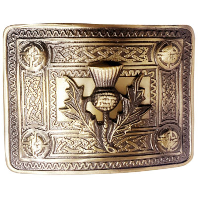 Cardo Hs Uomo Fibbia Cintura Kilt Scozzese 10.2cm Cardo Nero Jet Highland Celtic 