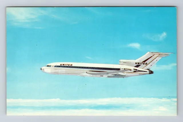 United Airlines Boeing Airplane In The Air Aircraft Sky View Vintage Postcard
