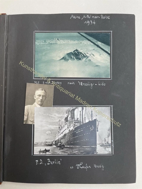 FOTO ALBUM 1934 Mittelmeer Schiff Reise Dampfer Berlin Norddeutsche