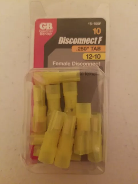 Gardner Bender  12-10 AWG Insulated Female Disconnect Yellow 10pk (D3)