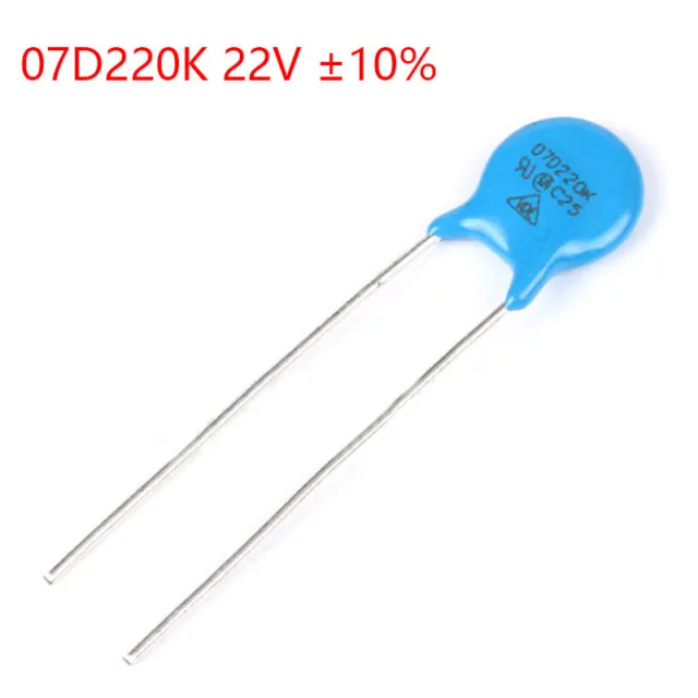 20PCS 07D220K 7D-220K Metal Oxide Varistor 7D220K 22V Tolerance ±10% Resistor