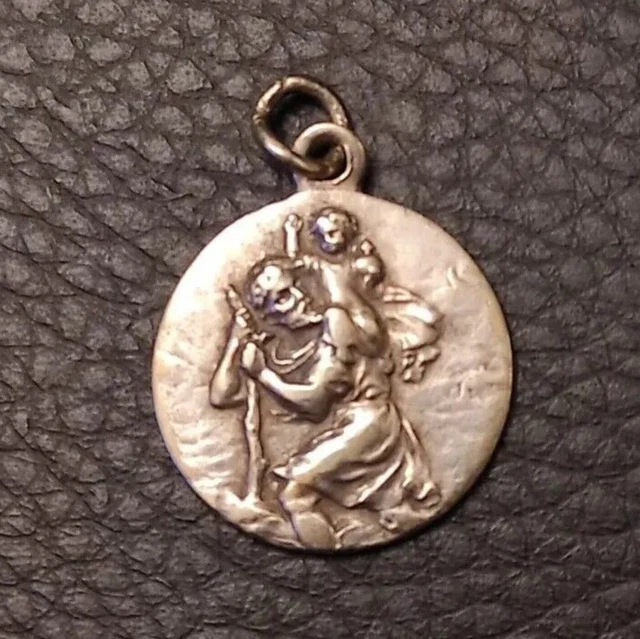 Médaille De Saint Christophe Pour Voiture - Clip Pour Pare-soleil En Alliage Argenté 4,5 Cm, Protection Conducteurs Et Voyageurs