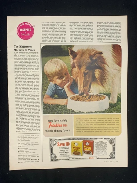 Magazine Ad* - 1965 - Friskies Dog Food - Collie