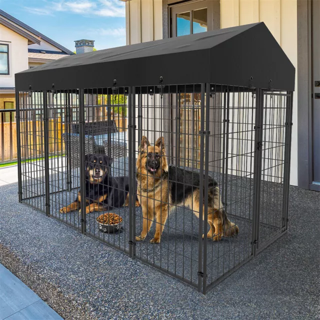 127cm 249cm XXXL Dog Kennel Pet Run Enclosure Playpen House Metal Dog Cage Fence