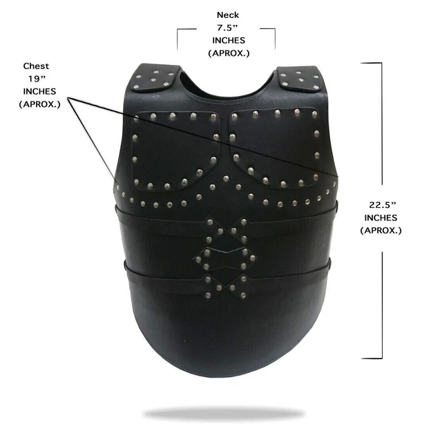 DG Medieval Suit of Armor German Leather Armor Jacket! One Size Fits Most Black.