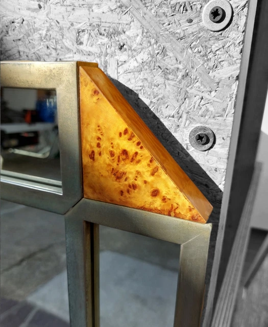 Specchio Antico In Legno Di Radica