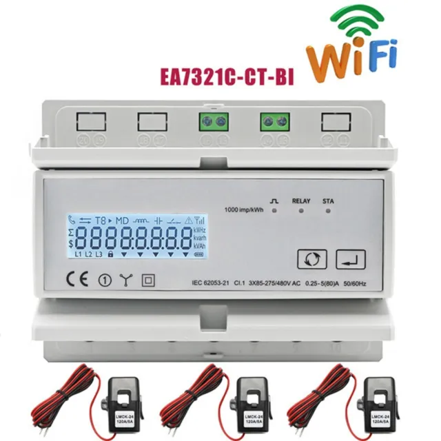 Compteur d'énergie, 230 / 400V 5100A Consommation d'énergie Compteur  électrique numérique triphasé Compteur Kwh