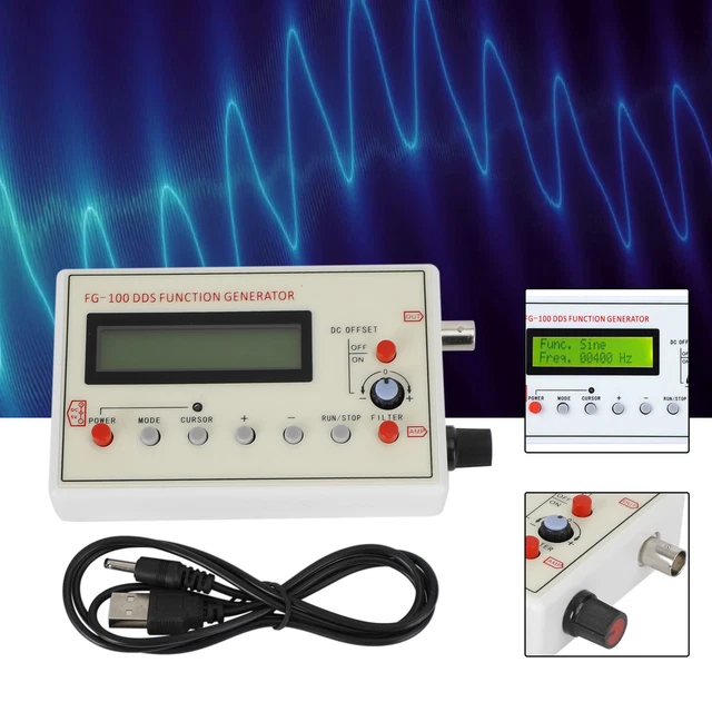 FG-100 DDS Function Signal Generator De Source Compteur De Fréquence 1Hz-500Khz