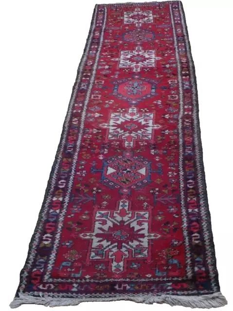 Persain HALL RUNNER CARPET RUG HAND MADE WOOL Oriental Vintage