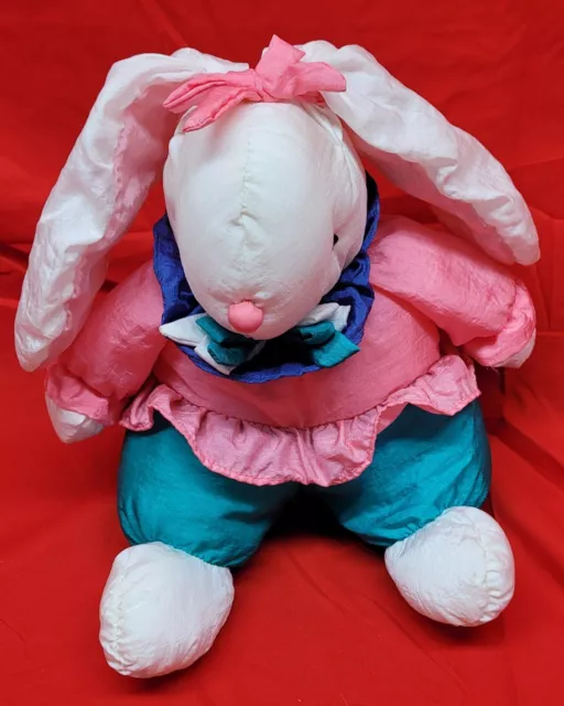 Vintage Department 56 Easter Bunny Rabbit Nylon Plush Stuffed Animal Puffy