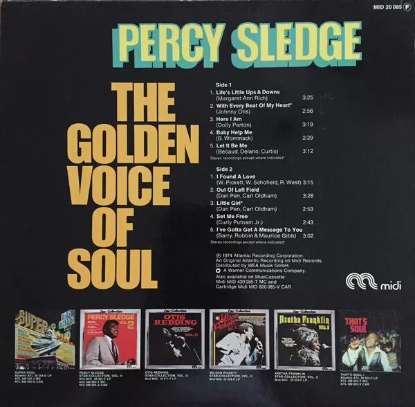 Percy Sledge - The Golden Voice Of Soul (LP, Comp) (Very Good Plus (VG+) 2