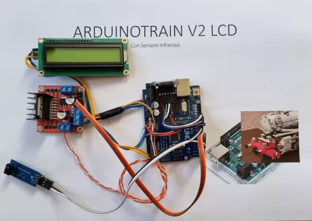 ARDUINOTRAIN V2 -Sensore IR + LCD - digitale per analogico - Circuito  continuo