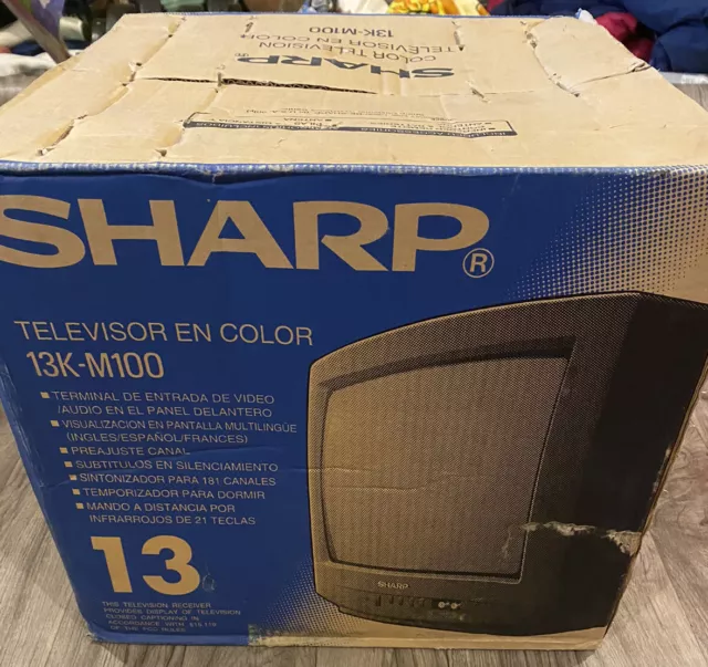 Sharp 13K-M100 13" CRT Television TV RETRO GAMING New unopened box Sharp 13K-M100 13" CRT Television TV RETRO GAMING New unopened box