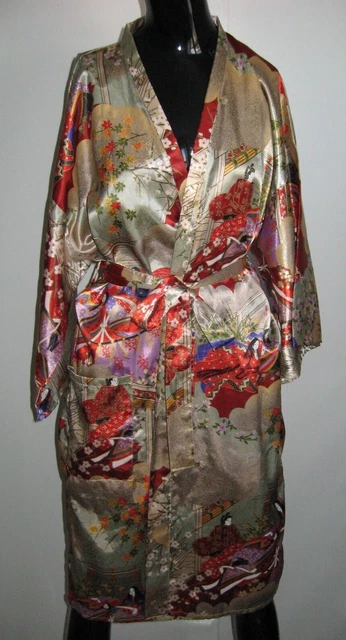 Estate ICHIBAN SML Kimono Style Japanese Geisha Girls Art-to-Wear Belted Robe