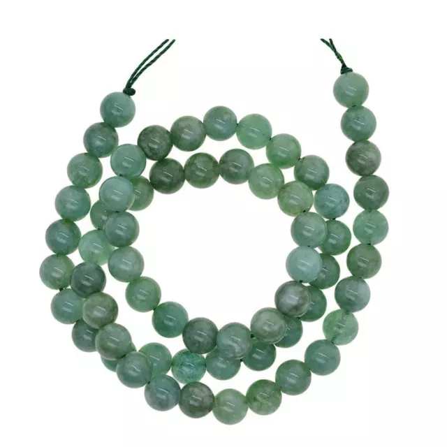 3X Malay Jade Green Jewelry Making Loose Round Beads 15 Pouces 6mm 2