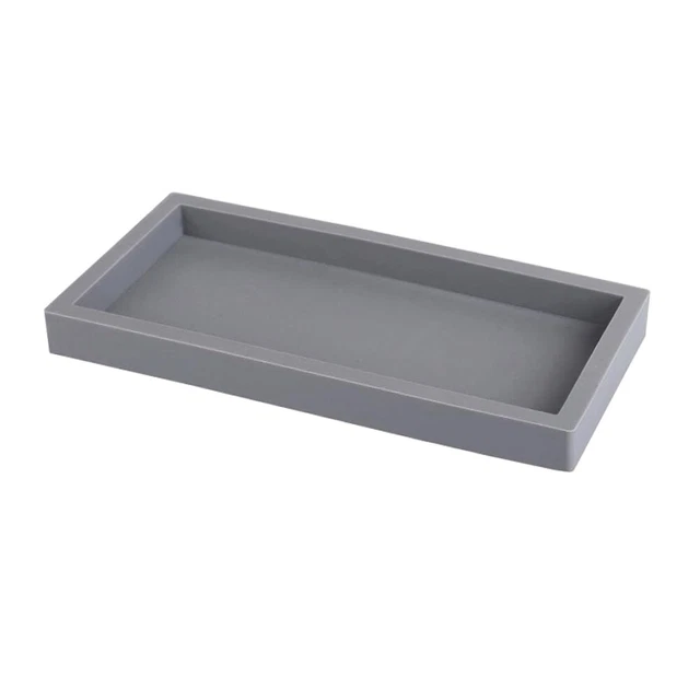 Plateau Silicone Salle De Bain PATIKIL 30x12,5cm Noir - Organiseur Savon Bijoux Clés