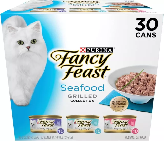 Cat Food FANCY FEAST Wet Cat Food Seafood 85g Pack of 30 Cans 2