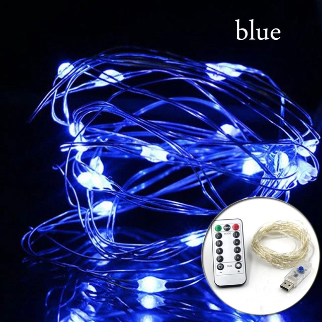 5-20M 50/100/200LED Copper Wire Party USB Twinkle LED String Fairy Lights Remote