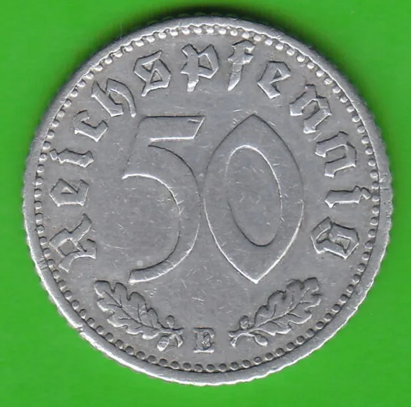 50 Reichspfennig 1941 E sehr schön seltener nswleipzig