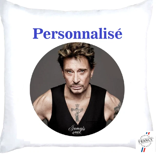 Housse De Coussin Johnny Hallyday Stitch, Thème Football, Fabriqué Au Portugal