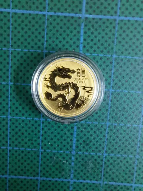 1 X 2024 Australian Lunar Year of the Dragon 1/10oz Gold Bullion Coin Perth Mint