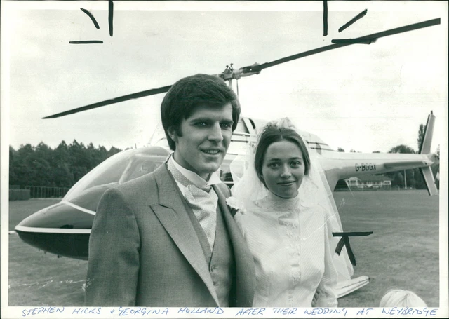 Mr. Stephen Hicks and his bride, Georgina Holland. - Vintage Photograph 1871025