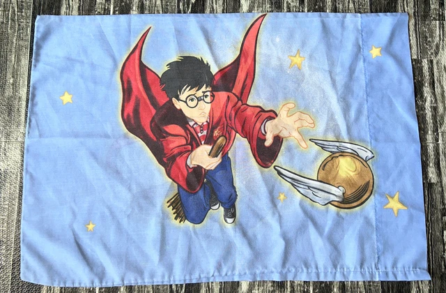 Vintage Harry Potter Pillow Case Quidditch Wizard Broom 29"x20