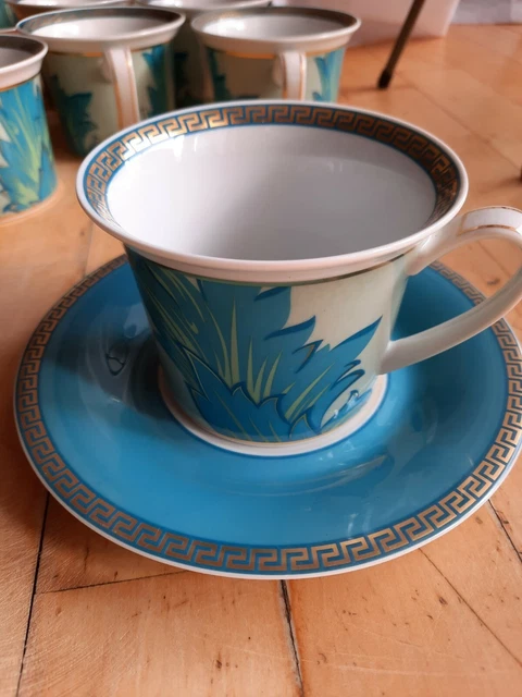 Rosenthal Versace Ikarus Arabesque blau Frühstü.Obertasse mit Untertasse neu