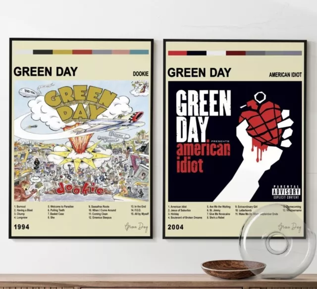 Green Day Collection Album Cover Wall Poster | Vintage Poster | Minimalist Music