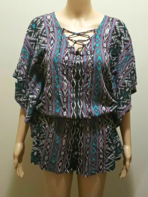 Billabong Summer Romper Southwestern Print Festival Boho Beach Aztec Size M New