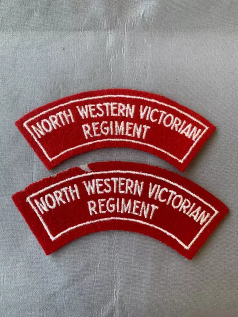 Australian Shoulder Title Flash Patch Pair North Western Victorian Regiment F2