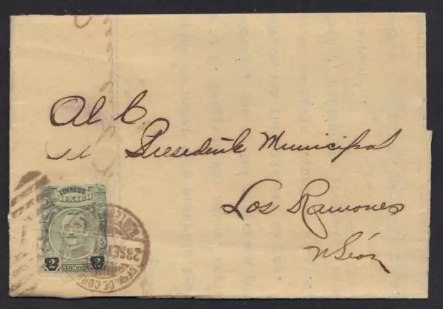 Mexico 1921 El +Esorero General Del Estado Folded Circular To Pres Municipal Los