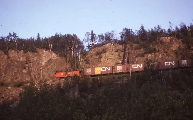 CN CANADIAN NATIONAL Railroad Train Caboose Original 1972 Photo Slide